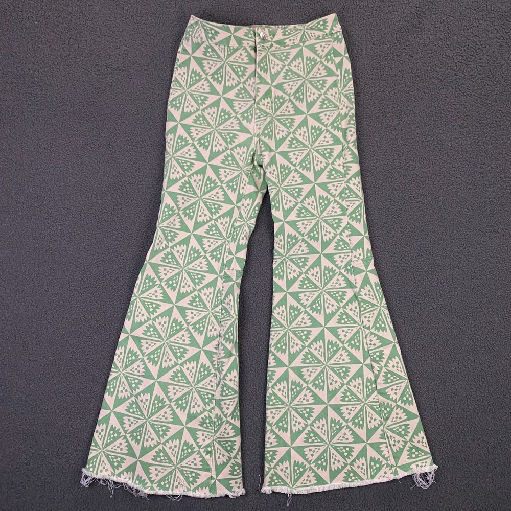We The Free Pants Womens 25 Flare Bell Bottom Stretch Floral Print Hippie